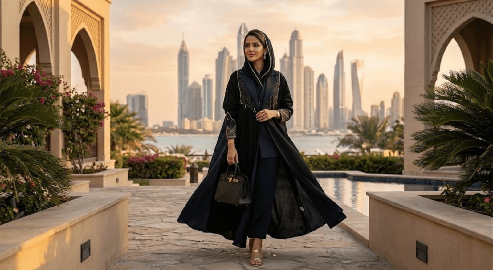 Fashion in UAE featuring modern Emirati abaya style