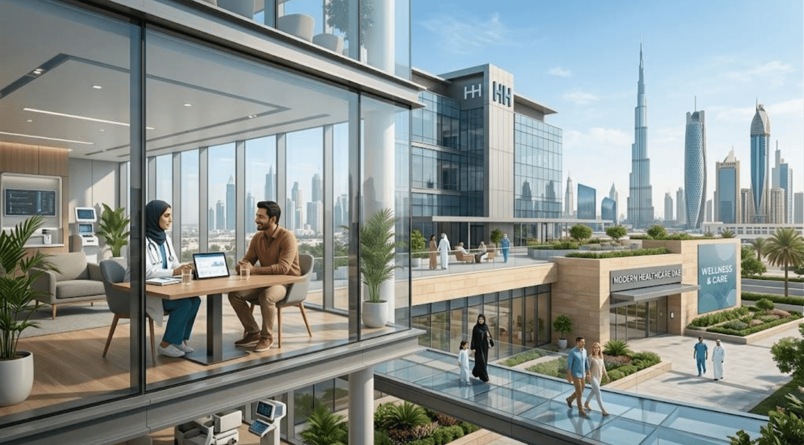 Health in UAE showing modern healthcare and medical services