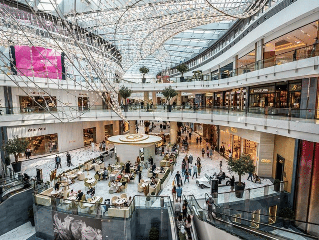 Shopping malls in UAE featuring the modern interior of Dubai Mall