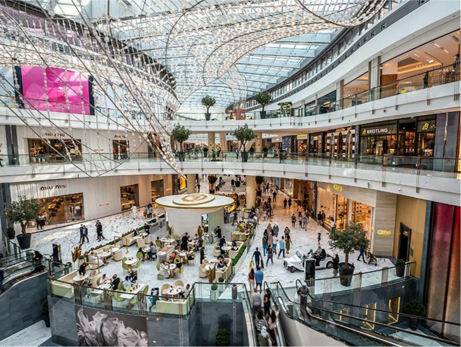 Shopping malls in UAE featuring the modern interior of Dubai Mall